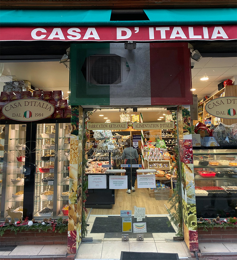 casa Italia esterno negozio in Francia, rivendita Olio Loretta Bertei